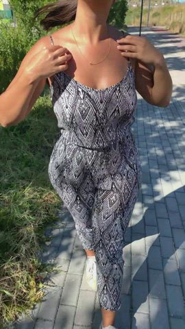 lovely day to flash my boobs outside