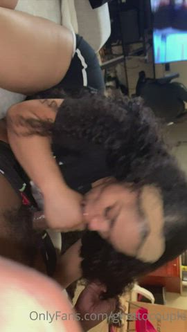 Blowjob Ebony Couple Sucking gif