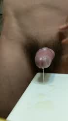 Cum edging my cock slit