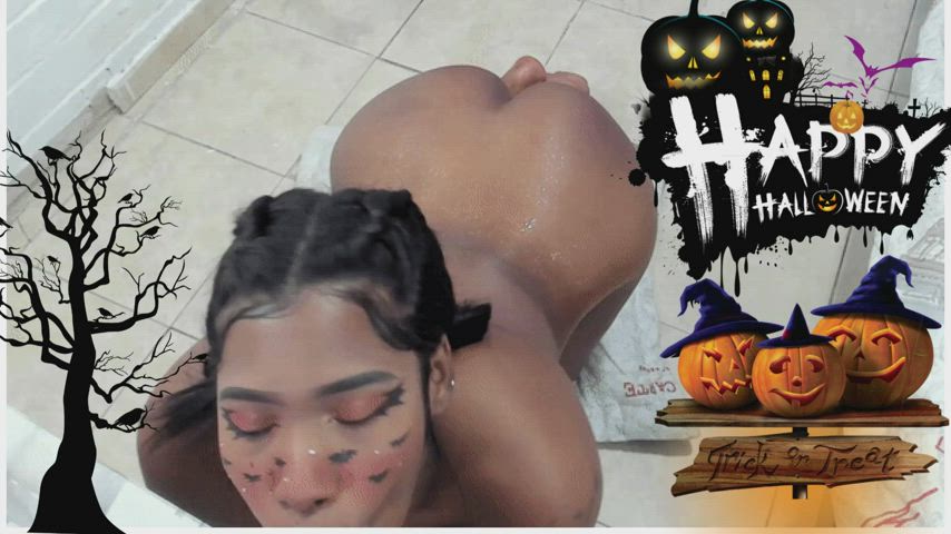blowjob camsoda cumshot deepthroat doggystyle ebony halloween sucking teen gif