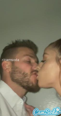 amateur bathroom blowjob doggystyle eye contact kissing party public real couple