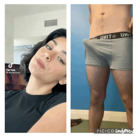 Dixie can’t help but smile when she sees my hard cock