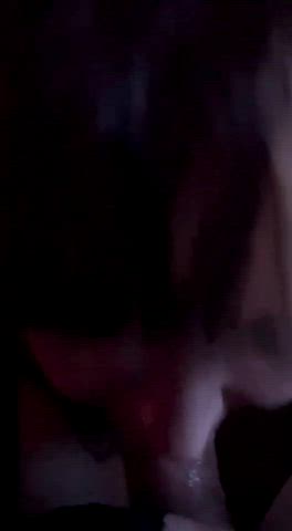 blowjob goth tongue wink gif