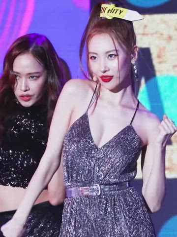 celebrity cleavage korean gif
