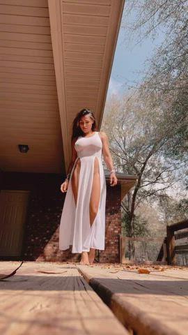 big tits brunette clothed clothing dress see through clothing sheer clothes tiktok