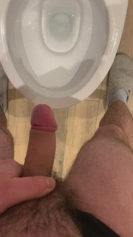 Pulled back with a semi to piss. Two streams and piss everywhere.