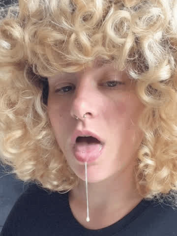 cum fetish spit gif