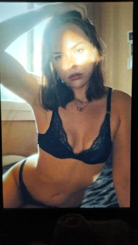 Brunette Cum Cumshot French Tribute gif