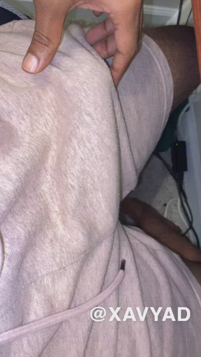 BBC Big Dick Bull Ebony Male Masturbation Solo gif