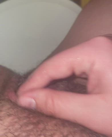 Playing with my swollen t dick feels so good
