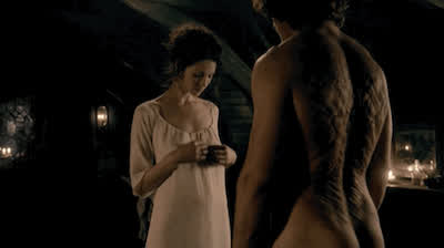 caitriona balfe celebrity romantic sensual undressing gif