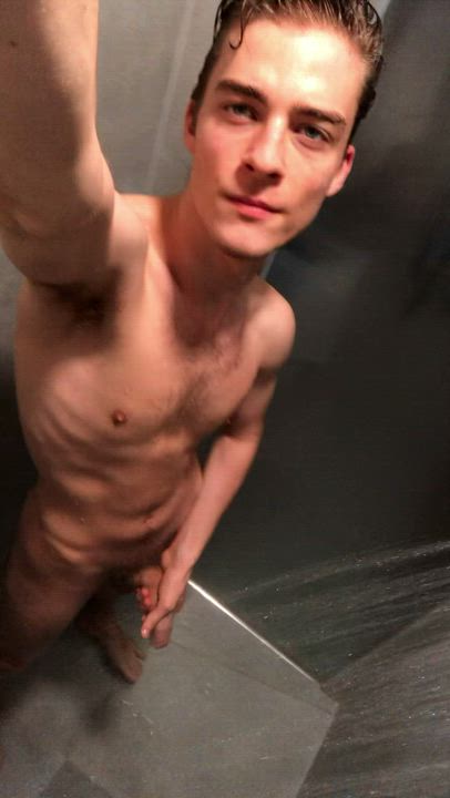 Nothing like a steamy shower to unload my dick lol full video on OF!