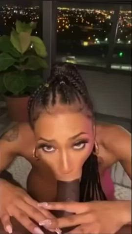 Eye contact while getting throat >>>>