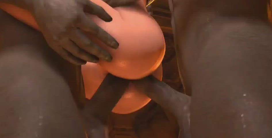 3D Animation Double Penetration Monster Cock gif