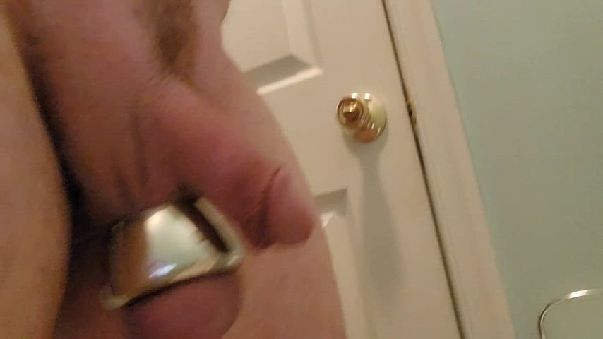 peeing pee penis stretching balls gif