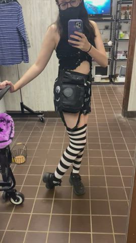 domme fansly girlfriend knee high socks switch thighs gif