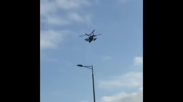 KA-52 over Kerch Bridge
