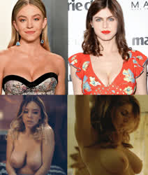 Alexandra Daddario Big Tits Sydney Sweeney gif