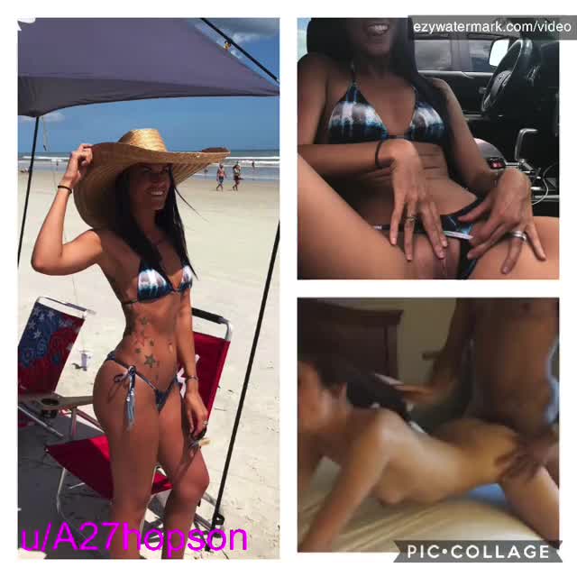 A Day At The Beach, Then Flirting, Then Me Giving 2 Creampies and a Facial for This