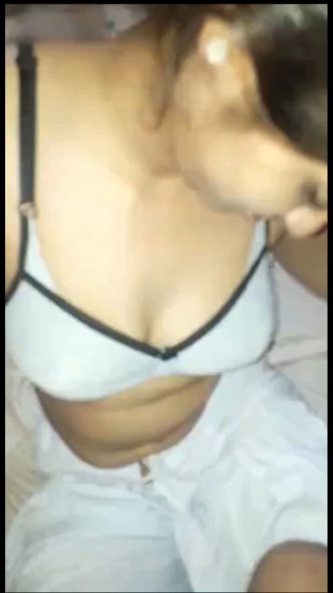 bra cute girlfriend indian striptease tease gif