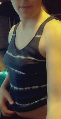 Showing off my boobs and a little something extra... Are you gonna sit on my lap