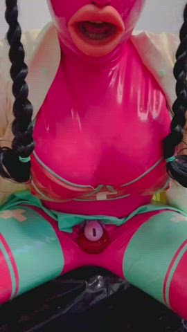 Pervy rubber sissy. What to do with her?!