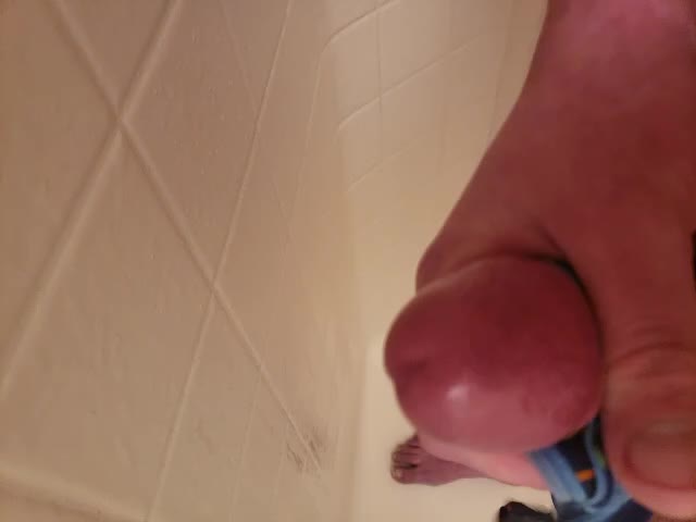 Cumming harddd with her thong in the shower