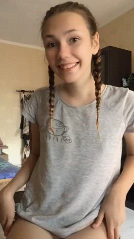 Cute Small Tits Teen gif