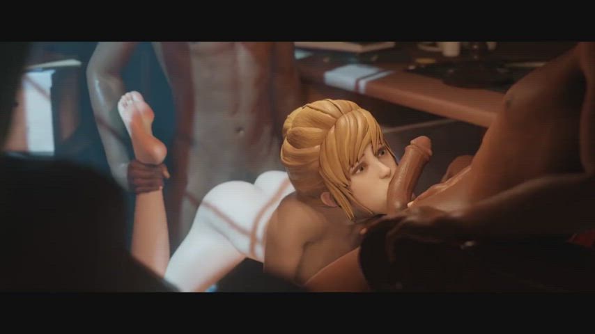 3d animation blonde dirty talk hentai rough rule34 teen threesome gif