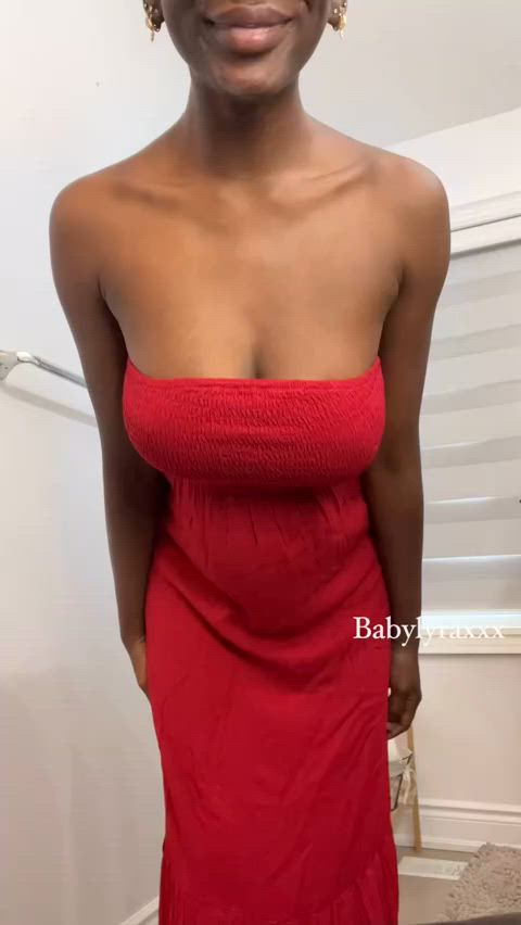 She was a beautiful ebony goddess with huge, natural tits that bounced with every