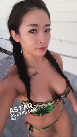 asian bikini fitness muscular girl non-nude gif