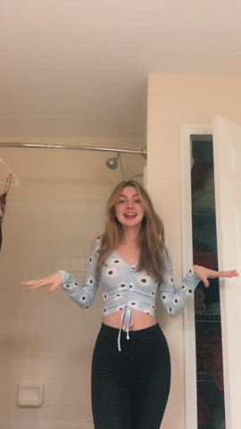 Bathroom Dancing Teen TikTok gif