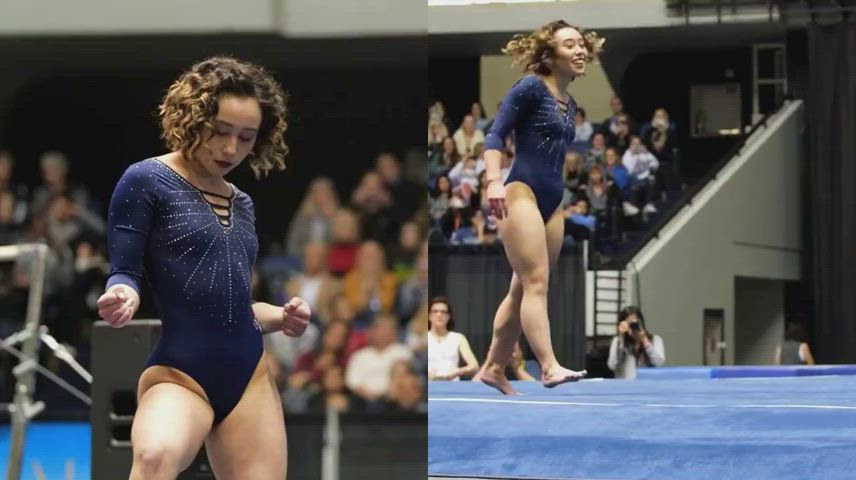 asian curly hair curvy cute gymnast muscles pretty thighs gif