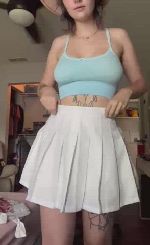 Off to pride, wearing trans colors <3