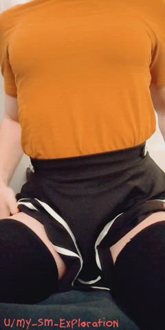 Hiding something under my skirt ^^
