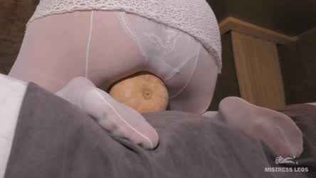 Ass Booty Goddess Mistress Nylons Pantyhose Soles Tease gif