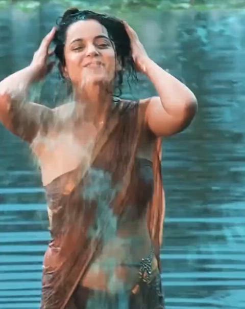 If only this Milky Cunt Kangana Ranaut opens her mouth to take cocks in it, not for