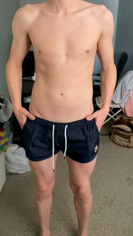 Tiny shorts, big package 📦