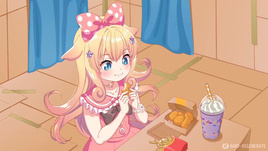 Momo getting her grimace meal interrupted