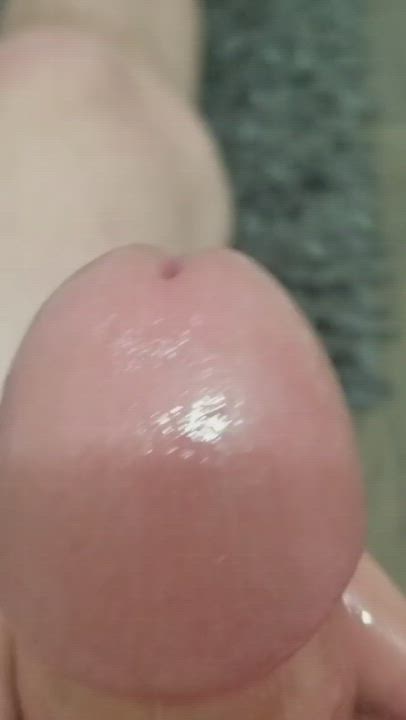 Big Dick Jerk Off Precum Solo gif