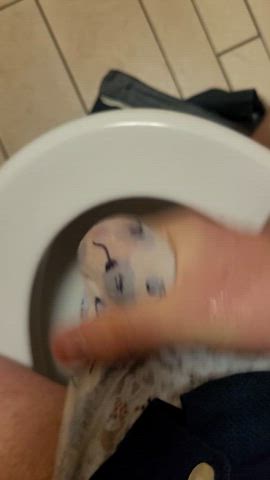 Ruined orgasm in my wife's panties at work