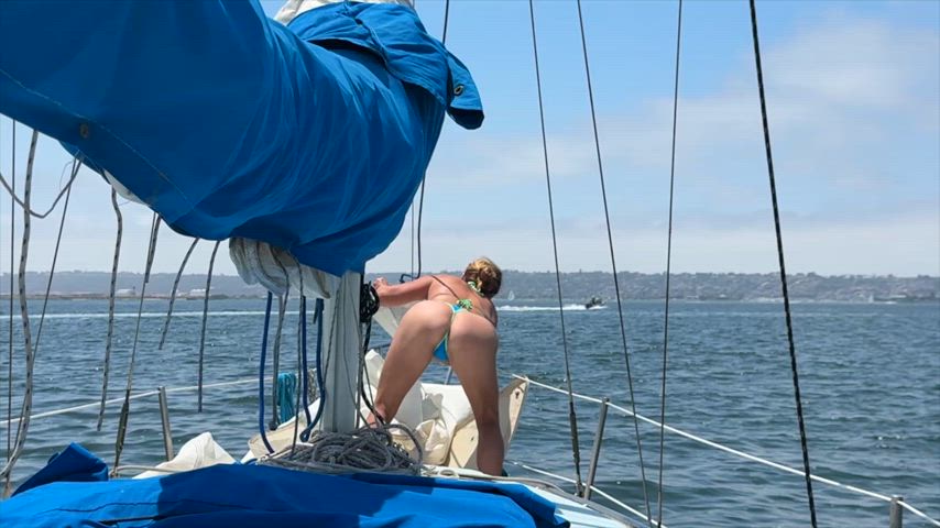 asshole assholebehindthong boat thong gif