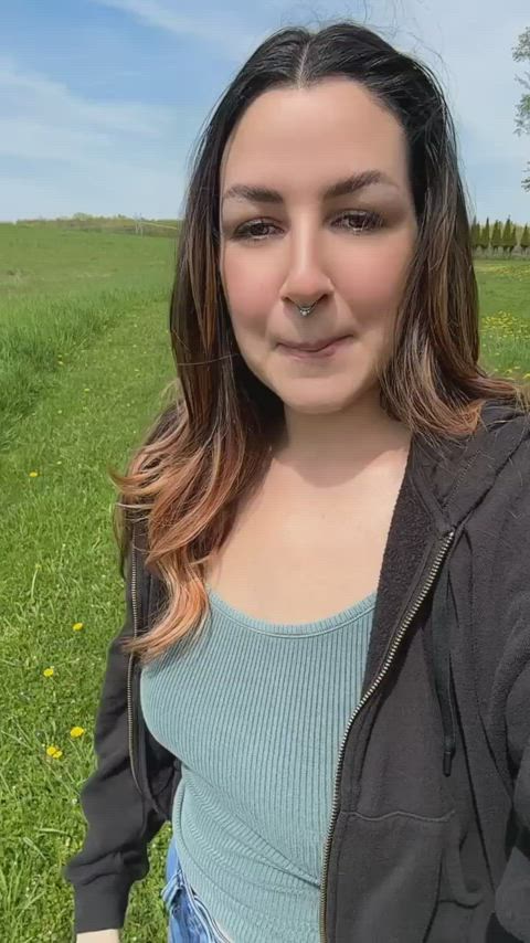 Pulling my tits out while walking in our local park was exciting as fuckkk first