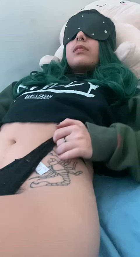 bdsm blindfolded femdom hairy hairy pussy skinny gif
