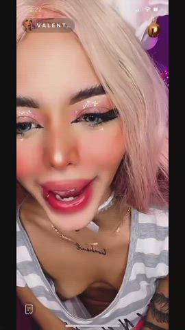 accidental nipple nipslip small tits tiktok gif