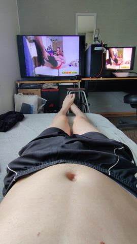 bbw cock cuckold cum cumshot hands free premature ejaculation watching watchingporn