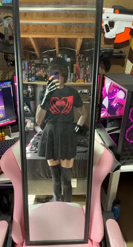 Skirt go spiny and dick go swing