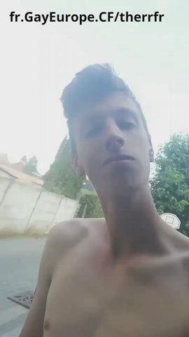 french jerk off outdoor public teen gif