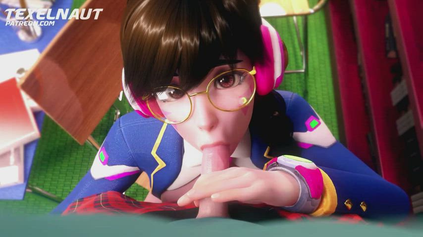 Dva blowjob and swallow cum (texelnaut )[overwatch]