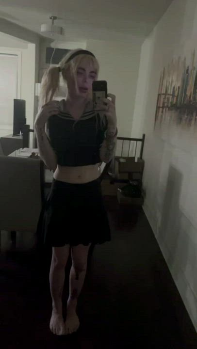 Blonde Cosplay Goth Pale Tattoo gif